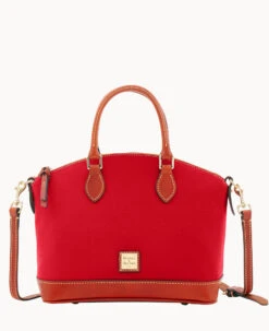 Pebble Grain Darcy Satchel Red