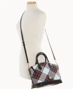 Tartan Darcy Satchel White 23 Tartan Darcy Satchel White -Dooney & Bourke B0239G TTWHPABL ALT4 1