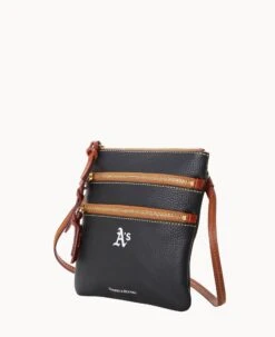 MLB Athletics N S Triple Zip Crossbody ATHLETICS -Dooney & Bourke B0298G AWBLPATNOAKA ALT1 1