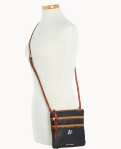 MLB Athletics N S Triple Zip Crossbody ATHLETICS -Dooney & Bourke B0298G AWBLPATNOAKA ALT4