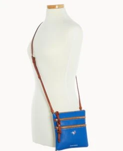 MLB Blue Jays N S Triple Zip Crossbody BLUE JAYS 16 MLB Blue Jays N S Triple Zip Crossbody BLUE JAYS -Dooney & Bourke B0298G AWBUPATNBJAY ALT4 1