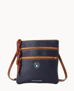 MLB Brewers N S Triple Zip Crossbody BREWERS 17 MLB Brewers N S Triple Zip Crossbody BREWERS -Dooney & Bourke B0298G AWNVPATNBRWS 2