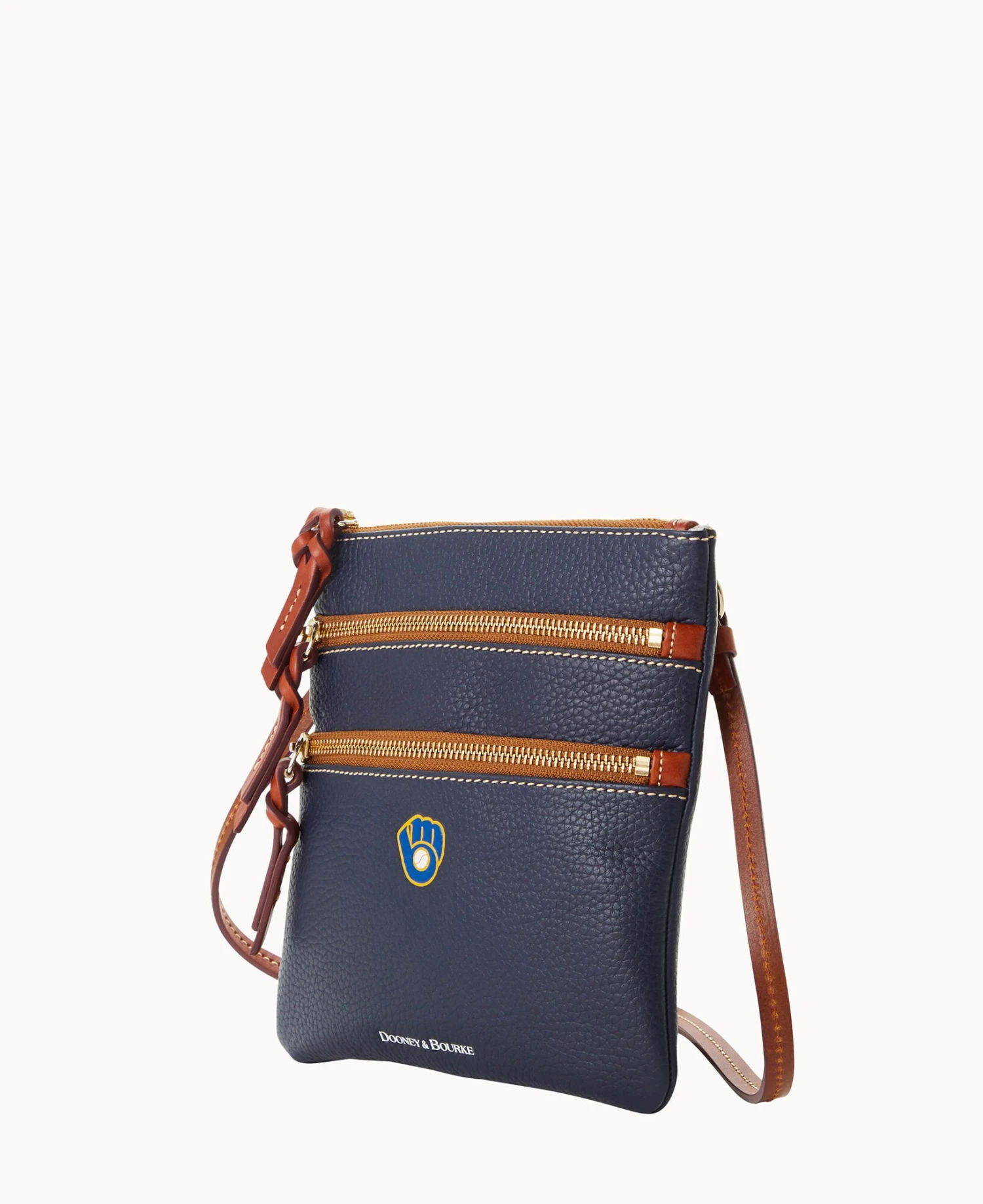 MLB Brewers N S Triple Zip Crossbody BREWERS 6 MLB Brewers N S Triple Zip Crossbody BREWERS - Image 6