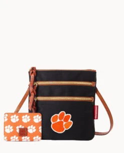 Collegiate Clemson University N S Triple Zip W ID Holder CLEMSON