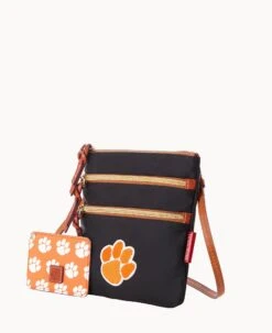 Collegiate Clemson University N S Triple Zip W ID Holder CLEMSON -Dooney & Bourke B0298G INBLPATNCLM0 ALT1 1