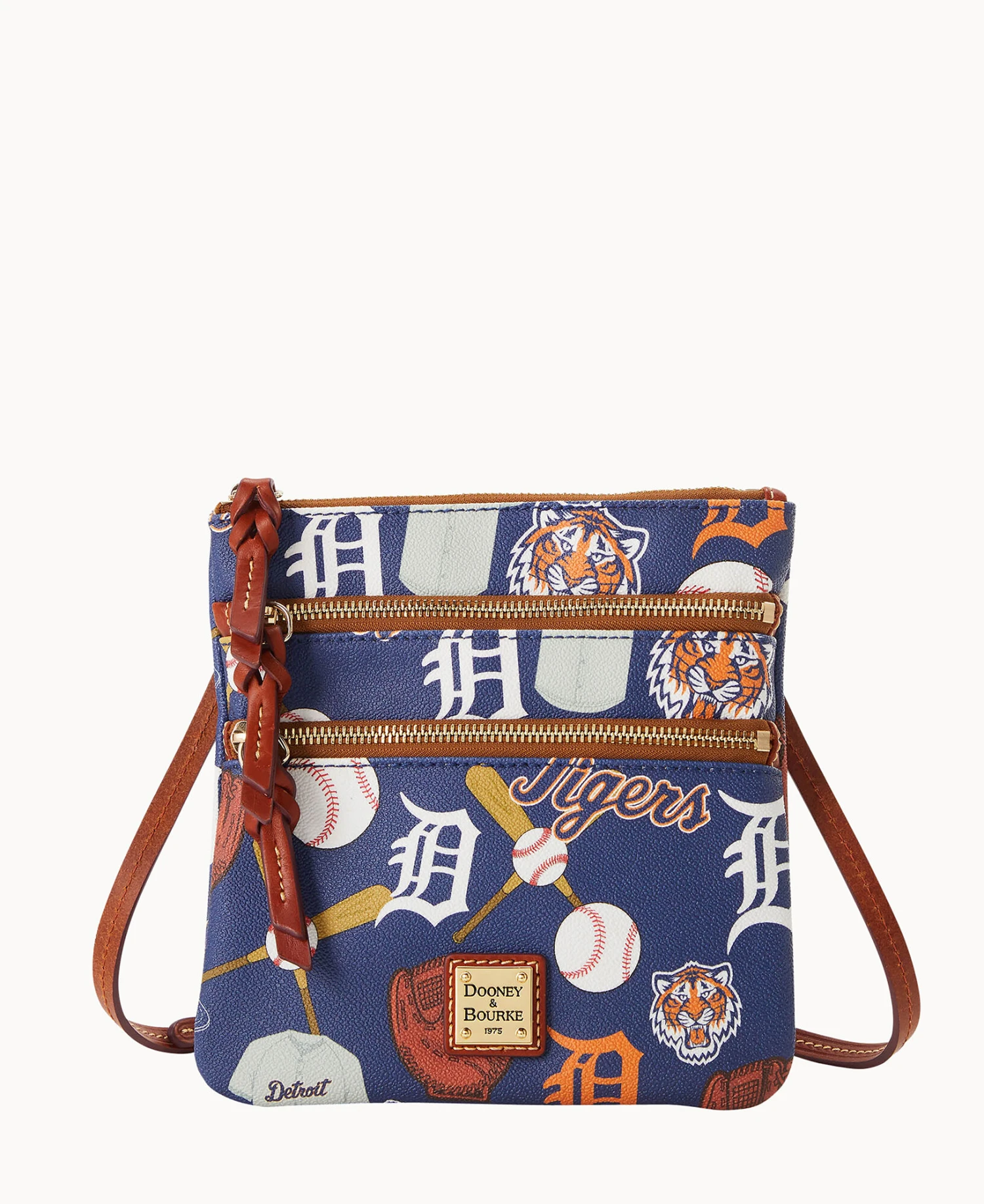 MLB Tigers N S Triple Zip Crossbody TIGERS 10 MLB Tigers N S Triple Zip Crossbody TIGERS - Image 10