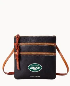 NFL Jets Triple Zip Crossbody JETS 13 NFL Jets Triple Zip Crossbody JETS -Dooney & Bourke B0298H AWBLPATNJETS 1
