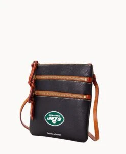 NFL Jets Triple Zip Crossbody JETS 14 NFL Jets Triple Zip Crossbody JETS -Dooney & Bourke B0298H AWBLPATNJETS ALT1 1