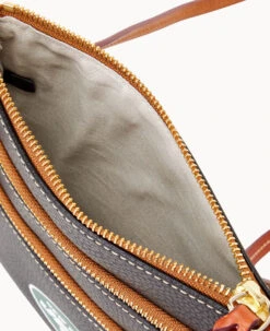 NFL Jets Triple Zip Crossbody JETS 11 NFL Jets Triple Zip Crossbody JETS -Dooney & Bourke B0298H AWBLPATNJETS ALT2