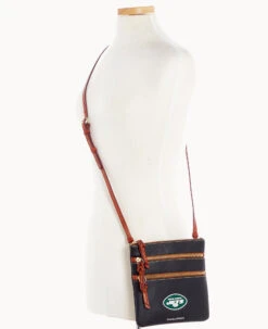 NFL Jets Triple Zip Crossbody JETS 12 NFL Jets Triple Zip Crossbody JETS -Dooney & Bourke B0298H AWBLPATNJETS ALT4