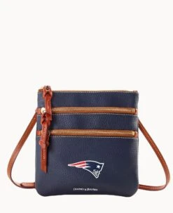 NFL Patriots Triple Zip Crossbody PATRIOTS -Dooney & Bourke B0298H AWNVPATNPATR 1