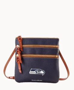 NFL Seahawks Triple Zip Crossbody SEAHAWKS -Dooney & Bourke B0298H AWNVPATNSEAH 2