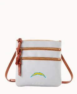 NFL Chargers Triple Zip Crossbody CHARGERS 13 NFL Chargers Triple Zip Crossbody CHARGERS -Dooney & Bourke B0298H AWSVPATNCHGR 1