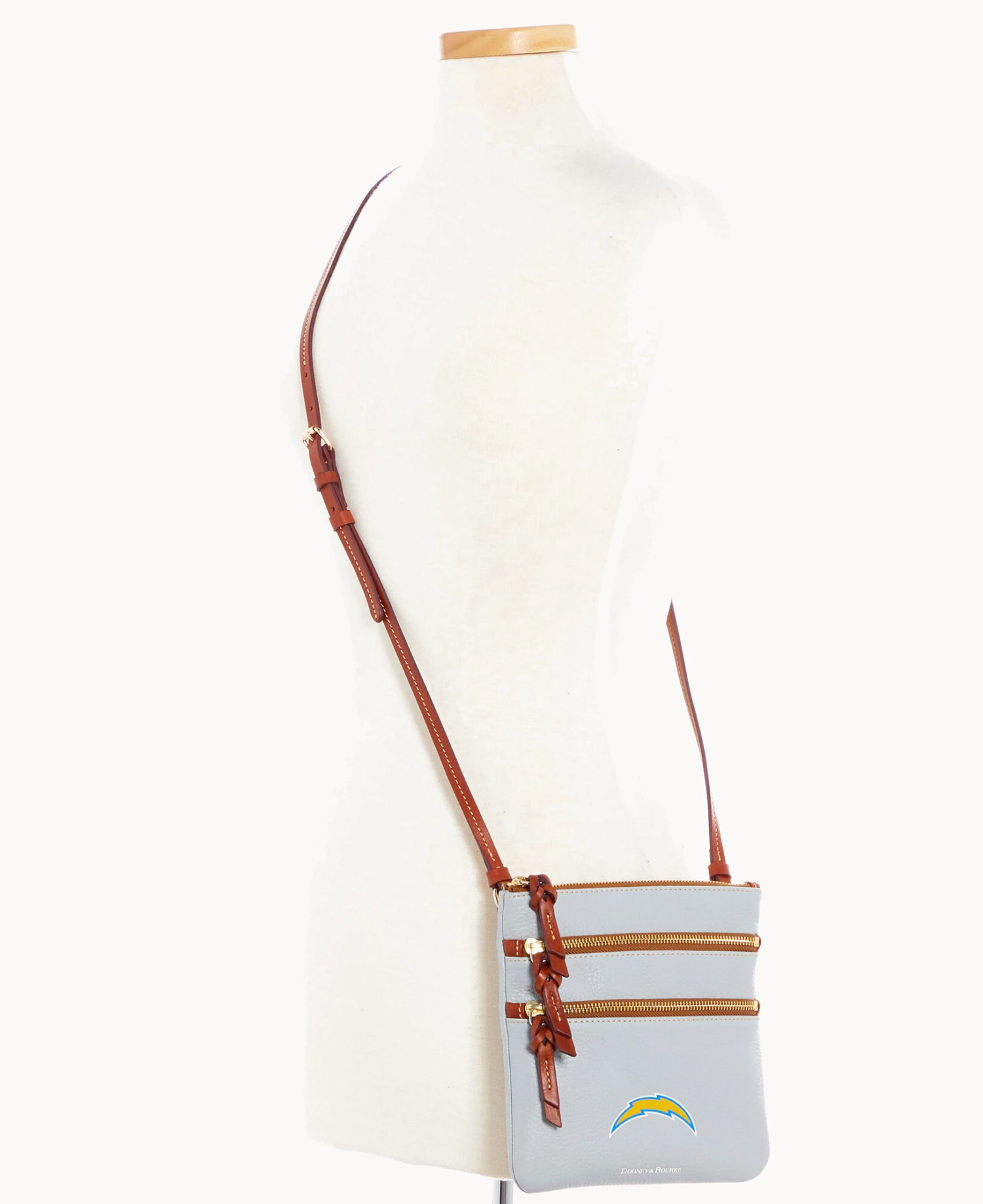 NFL Chargers Triple Zip Crossbody CHARGERS 4 NFL Chargers Triple Zip Crossbody CHARGERS - Image 4