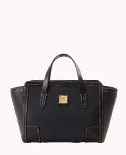 Pebble Grain Small Shopper Black Black