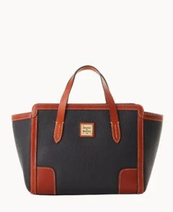Pebble Grain Small Shopper Black Black -Dooney & Bourke B0674G AWBLPATN