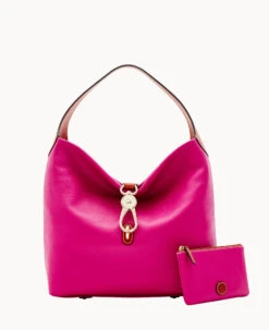 Pebble Grain Logo Lock Shoulder Bag With Pouch White -Dooney & Bourke B0740G AWMJPATN