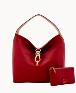 Pebble Grain Logo Lock Shoulder Bag With Pouch White -Dooney & Bourke B0740G AWWNPATNO000