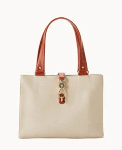 Pebble Grain Medium Logo Lock Tote Olive -Dooney & Bourke B0787G AWBOPATN