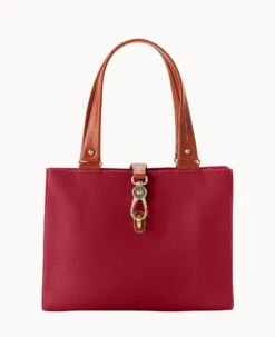 Pebble Grain Medium Logo Lock Tote Olive -Dooney & Bourke B0787G AWWNPATN