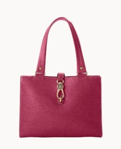 Saffiano Medium Logo Lock Tote Cranberry 21 Saffiano Medium Logo Lock Tote Cranberry -Dooney & Bourke B0787G SICBSICB 1