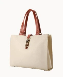 Pebble Grain Large Logo Lock Tote Bone -Dooney & Bourke B0788G AWBOPATN ALT1 1