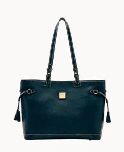 Pebble Grain Double Strap Tassel Bag Black Black 32 Pebble Grain Double Strap Tassel Bag Black Black -Dooney & Bourke B0872G AWBLPABL 2