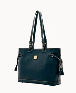 Pebble Grain Double Strap Tassel Bag Black Black 22 Pebble Grain Double Strap Tassel Bag Black Black -Dooney & Bourke B0872G AWBLPABL ALT1