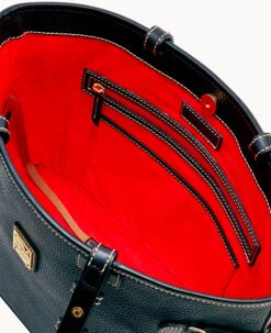 Pebble Grain Double Strap Tassel Bag Black Black 23 Pebble Grain Double Strap Tassel Bag Black Black -Dooney & Bourke B0872G AWBLPABL ALT2