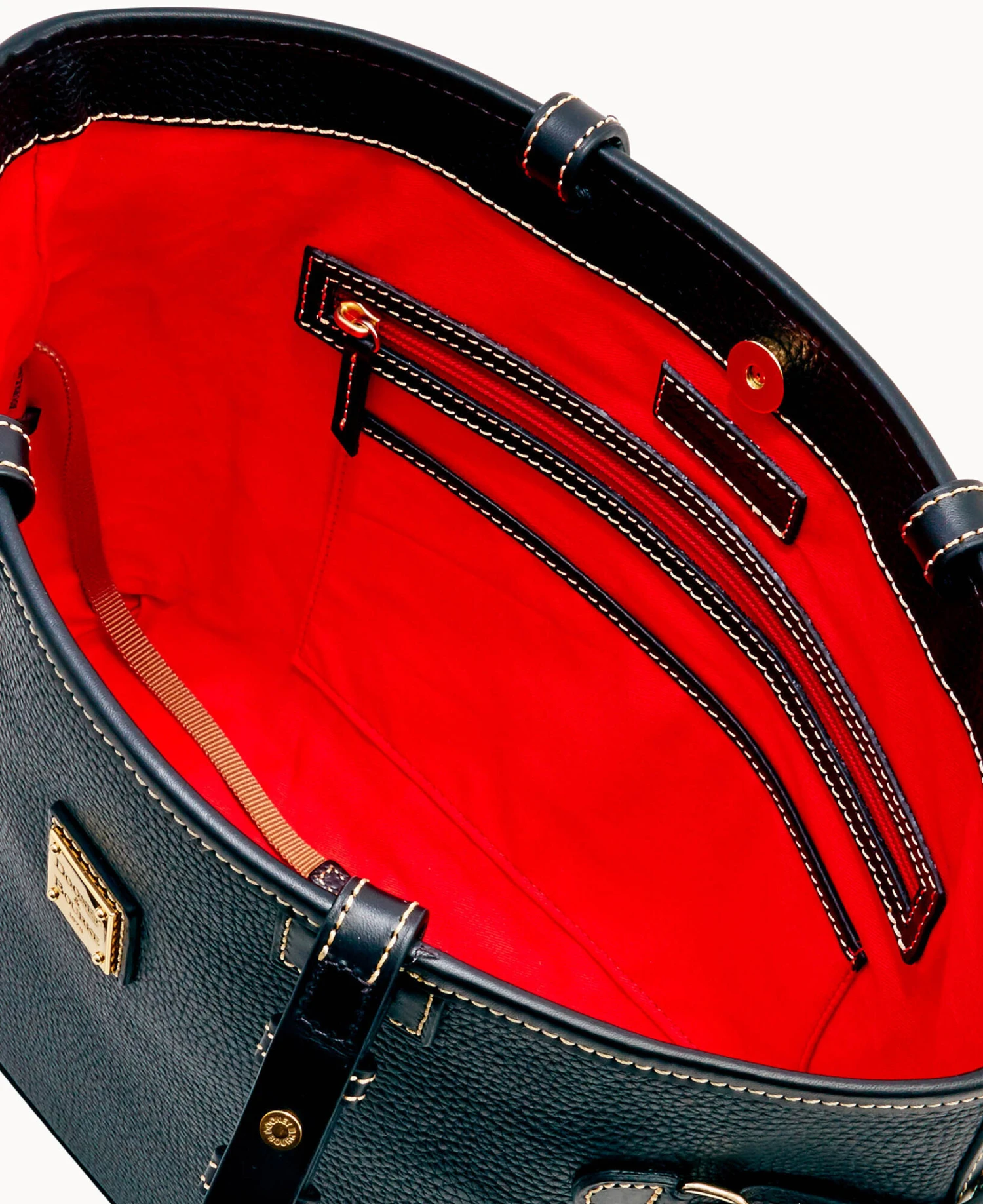 Pebble Grain Double Strap Tassel Bag Black Black 4 Pebble Grain Double Strap Tassel Bag Black Black - Image 4