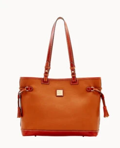 Pebble Grain Double Strap Tassel Bag Black Black 34 Pebble Grain Double Strap Tassel Bag Black Black -Dooney & Bourke B0872G AWCAPATN