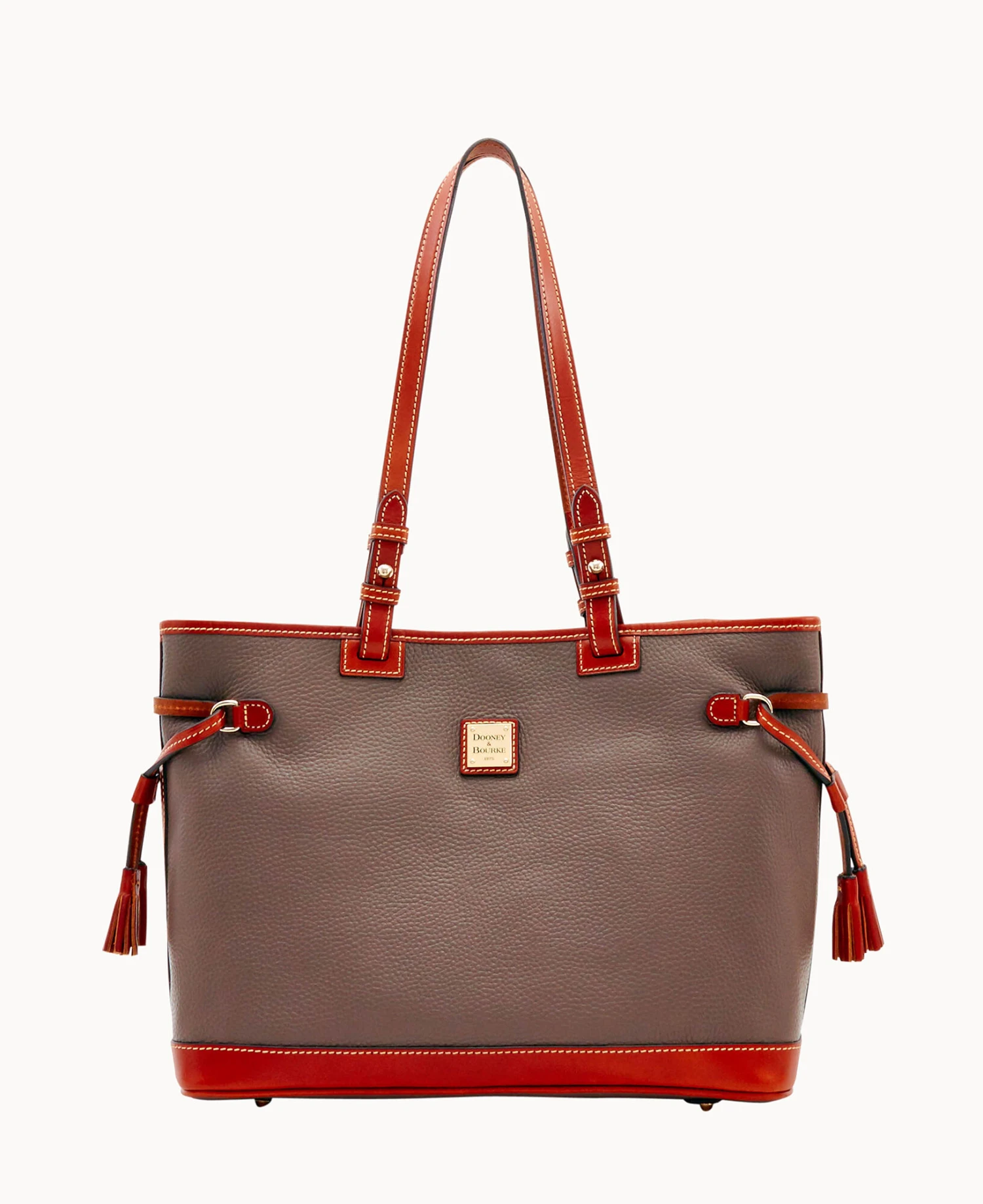 Pebble Grain Double Strap Tassel Bag Black Black 12 Pebble Grain Double Strap Tassel Bag Black Black - Image 12