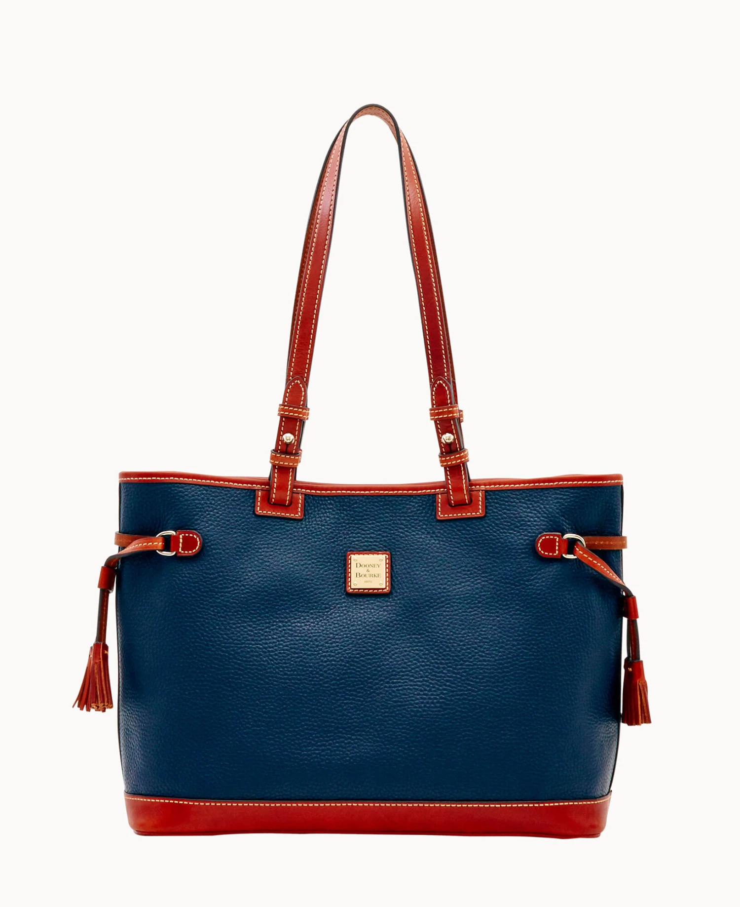 Pebble Grain Double Strap Tassel Bag Black Black 14 Pebble Grain Double Strap Tassel Bag Black Black - Image 14