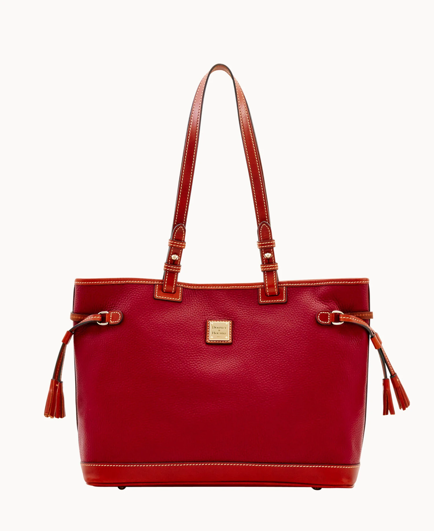 Pebble Grain Double Strap Tassel Bag Black Black 18 Pebble Grain Double Strap Tassel Bag Black Black - Image 18