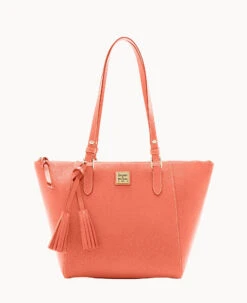 Saffiano Maxine Tote Coral