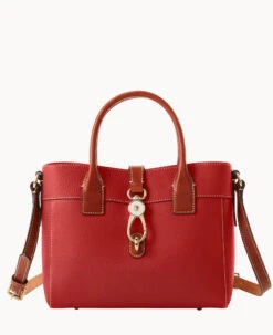 Pebble Grain Amelie Tote Red