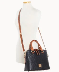 Ostrich Cameron Satchel Black -Dooney & Bourke B1076G OTBLPAKR ALT4
