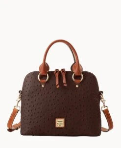 Ostrich Cameron Satchel Black -Dooney & Bourke B1076G OTBMPAKR