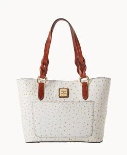 Ostrich Small Gretchen Tote Bone