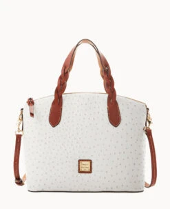 Ostrich Celeste Satchel Bone -Dooney & Bourke B1299G OTFGPATN