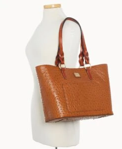 Ostrich Tammy Tote Caramel -Dooney & Bourke B1312G OTCAPATN0001 ALT4