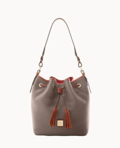 Pebble Grain Tasha Drawstring Caramel 37 Pebble Grain Tasha Drawstring Caramel -Dooney & Bourke B1596G AWELPATN