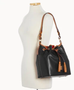 Wexford Leather Tasha Drawstring Black -Dooney & Bourke B1596G JKBLPANA ALT4