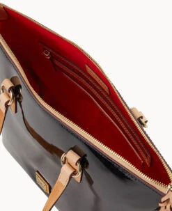 Patent Wren Tote Black -Dooney & Bourke B1694G PTBLSVNA ALT2