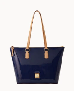 Patent Wren Tote Black -Dooney & Bourke B1694G PTINSVNA