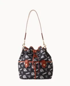 NFL Raiders Large Drawstring RAIDERS -Dooney & Bourke B1766G N3BLPATNRAID 2