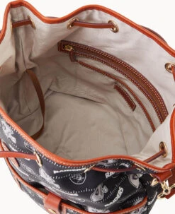 NFL Raiders Large Drawstring RAIDERS -Dooney & Bourke B1766G N3BLPATNRAID ALT2