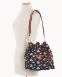 NFL Raiders Large Drawstring RAIDERS -Dooney & Bourke B1766G N3BLPATNRAID ALT4 1