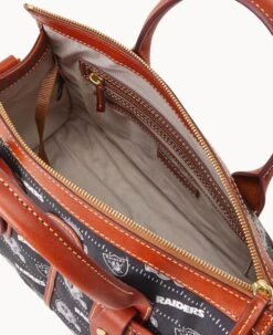 NFL Raiders Satchel RAIDERS 18 NFL Raiders Satchel RAIDERS -Dooney & Bourke B1775G N3BLPATNRAID ALT2 1