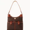 Pebble Grain Zip Hobo Brown Tmoro